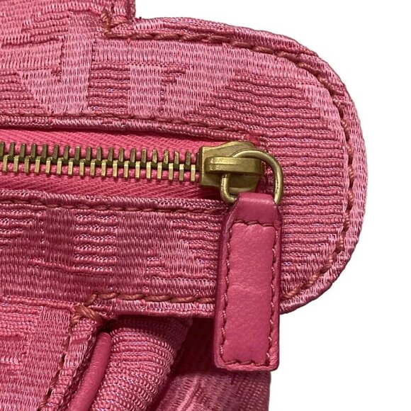 Auth DIOR/ChristianDior Cannage Stitch Pink Jacquard Leather Handbag - Picture 11 of 16